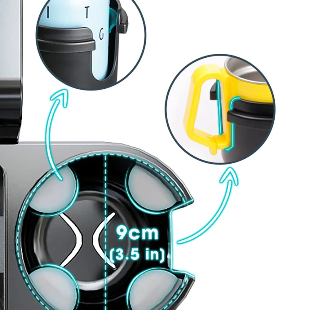 Cup holder & seatback mobile phone holder