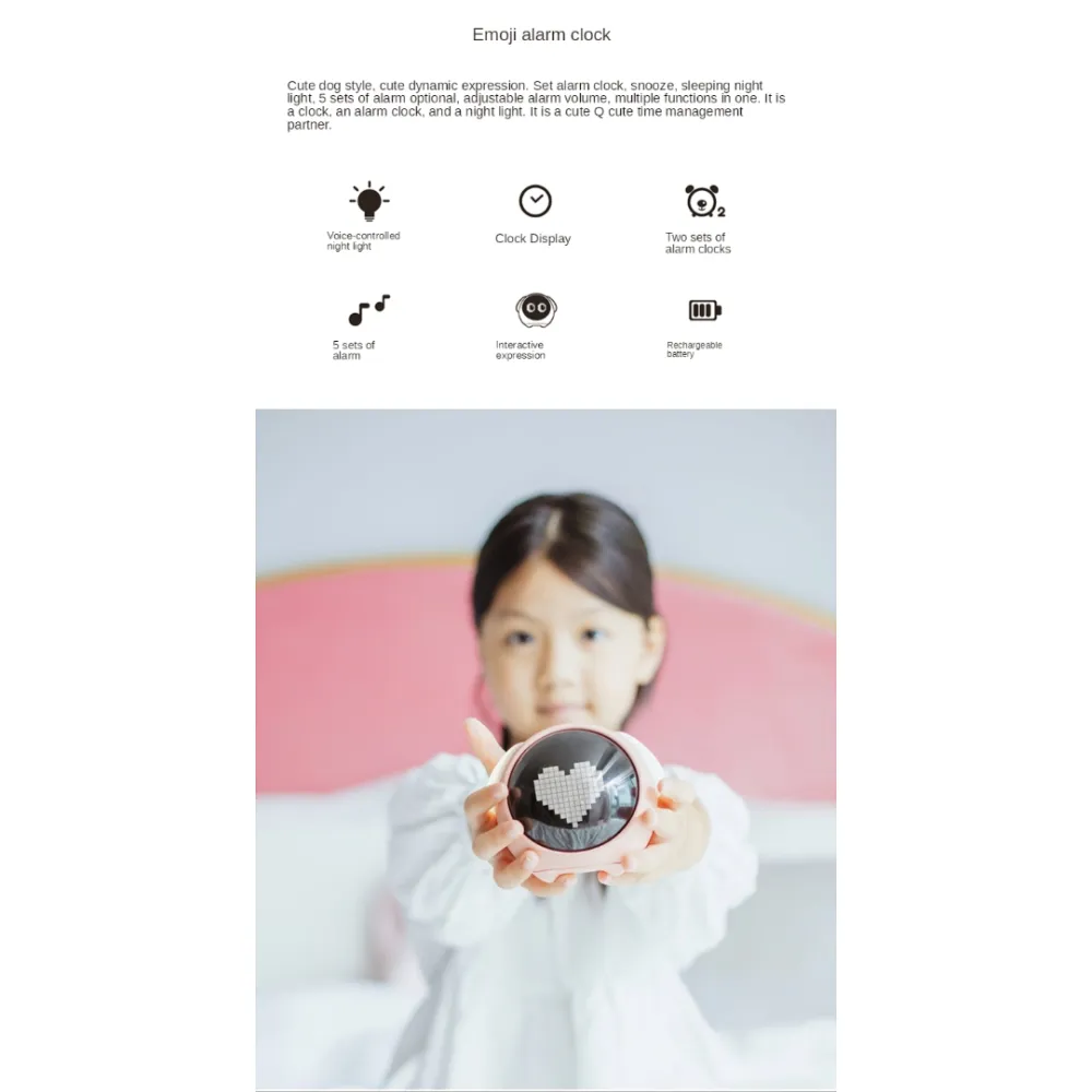 Smart Alarm Clock for Kids with LCD Screen