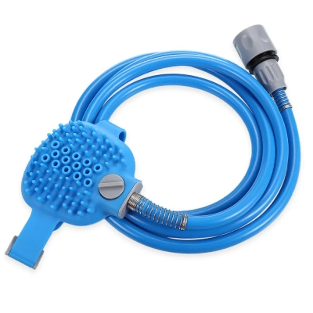 hose with washing brush for dogs