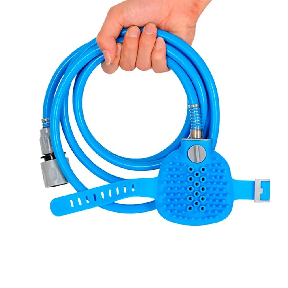 hose with washing brush for dogs