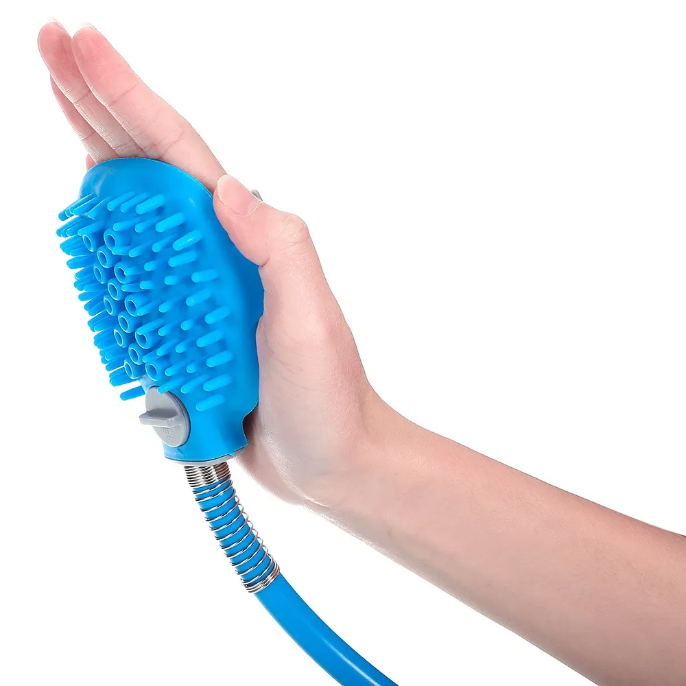 hose with washing brush for dogs