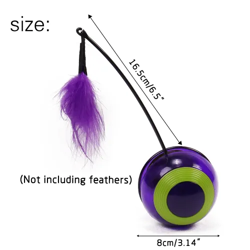 cat ball with feather 