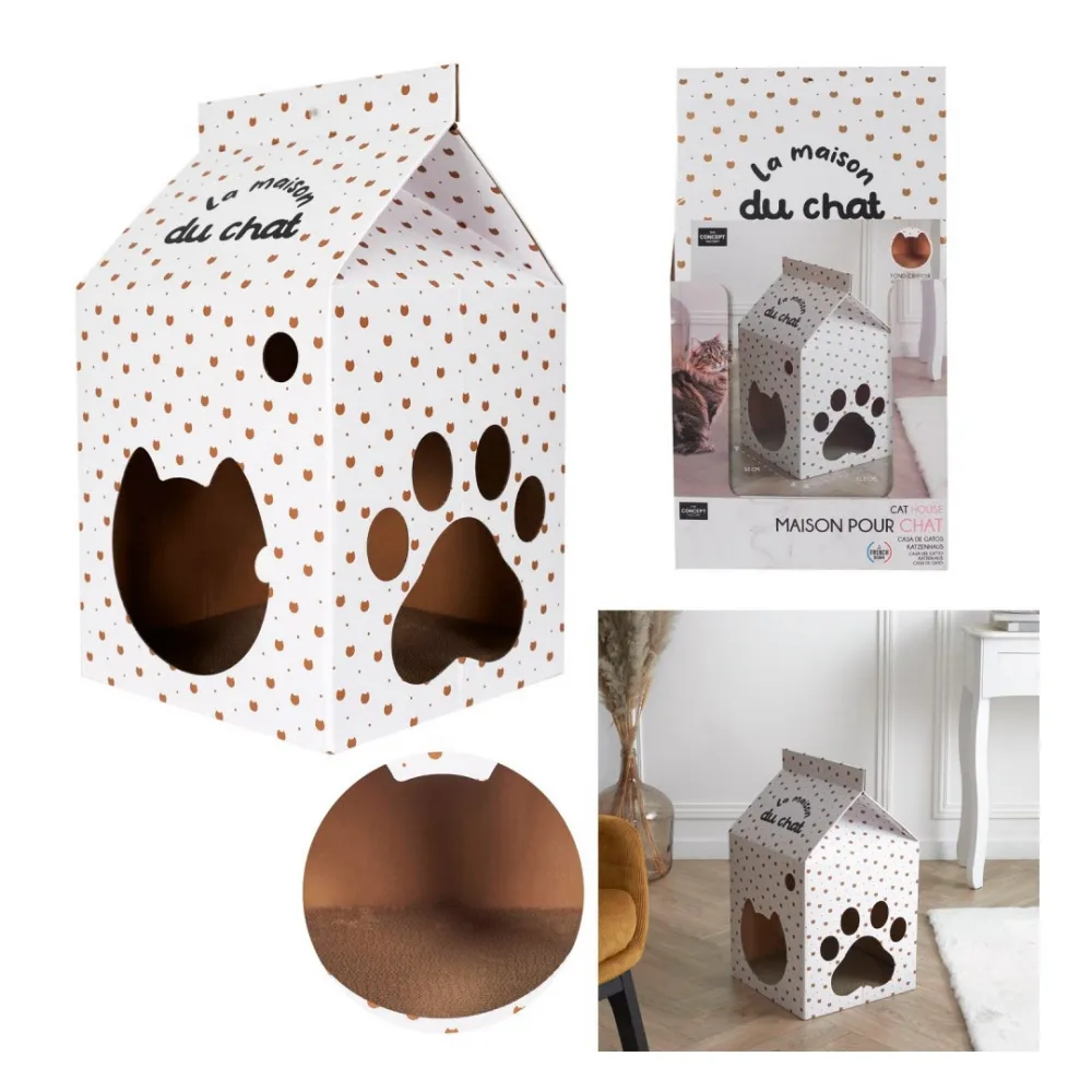 cat house with scratcher