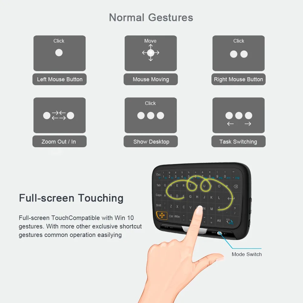 wireless keyboard with touch screen