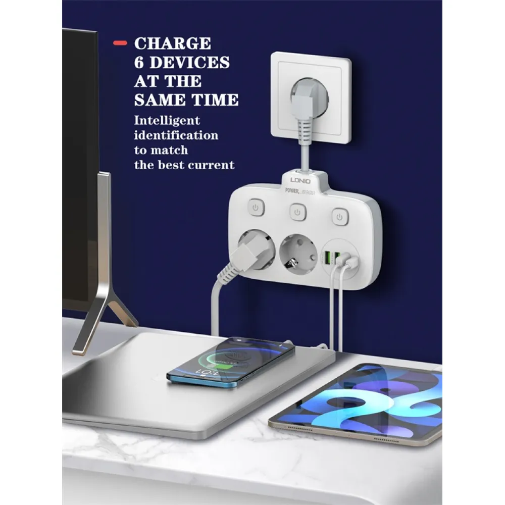 Extension Socket with 2 USB, 1QC and 1 PD