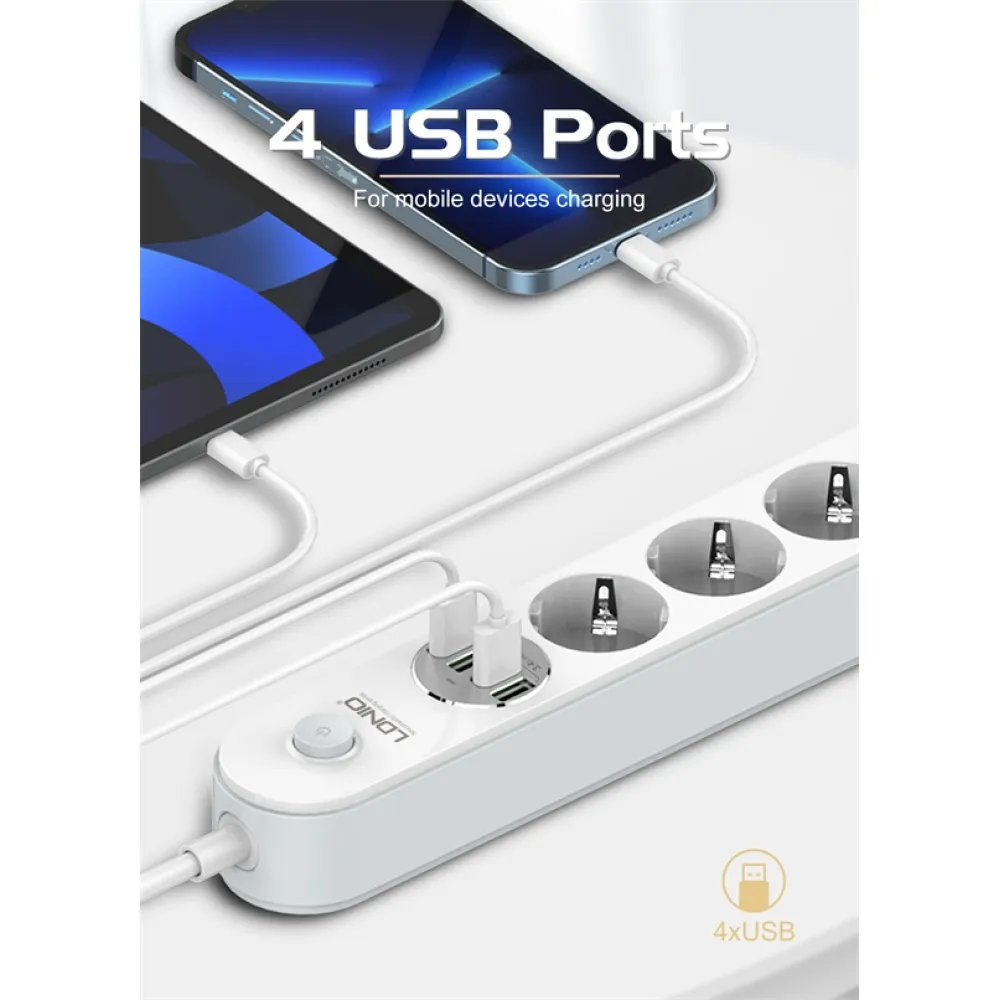 Power socket with USB Ports and Child Protection