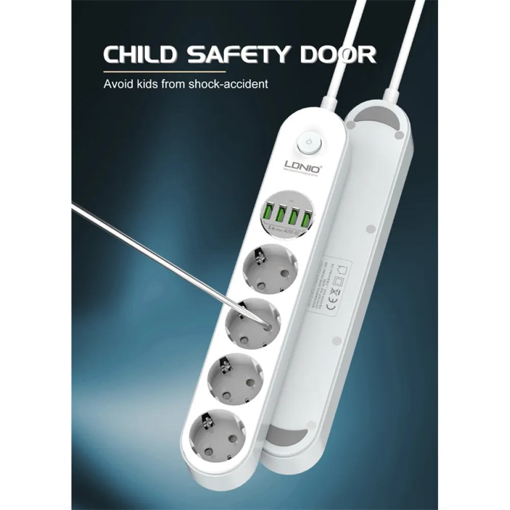 Power socket with USB Ports and Child Protection