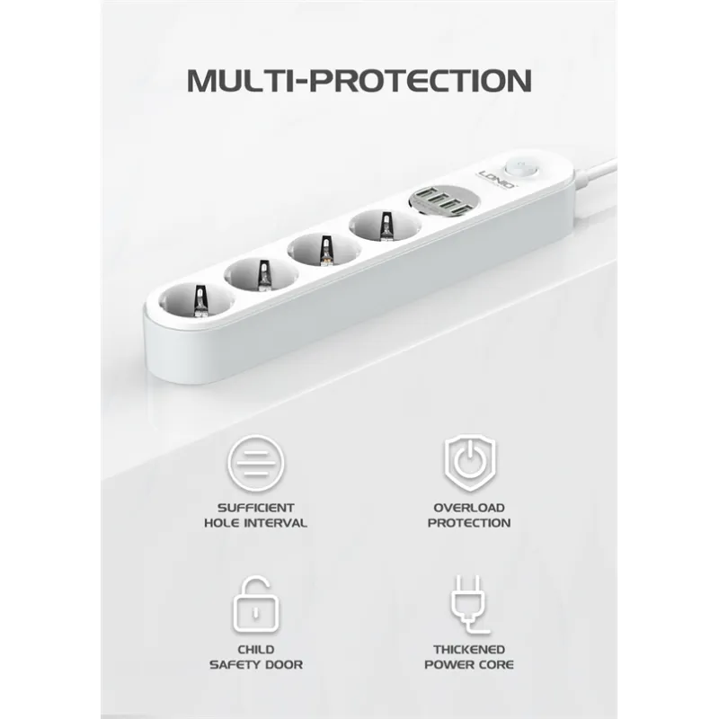 Power socket with USB Ports and Child Protection