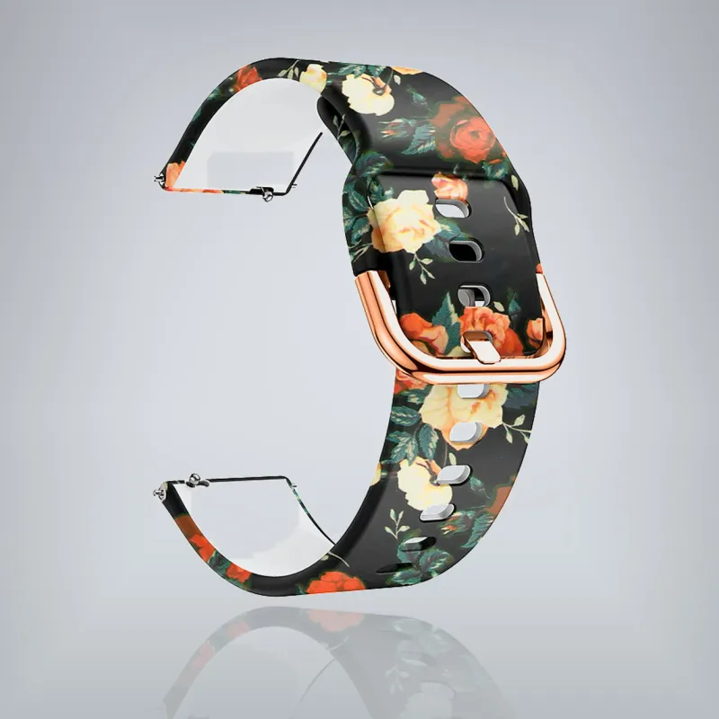 Silicone strap with pattern 22mm