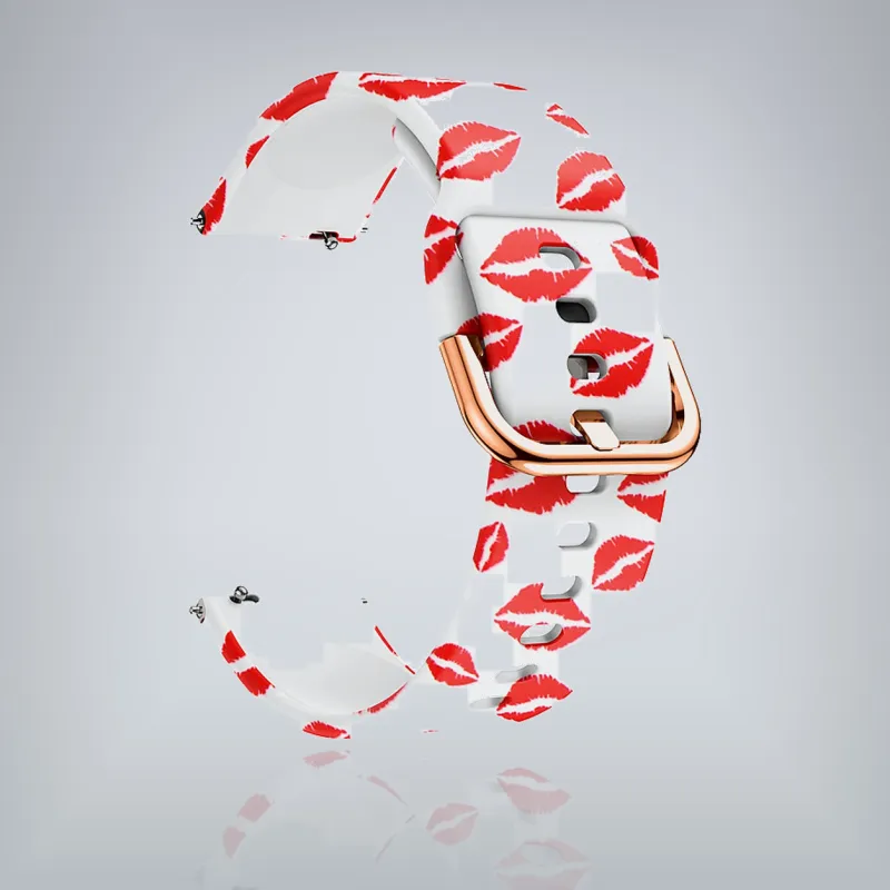 Silicone strap with pattern 22mm