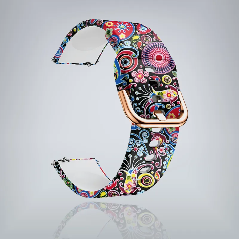 Silicone strap with pattern 22mm