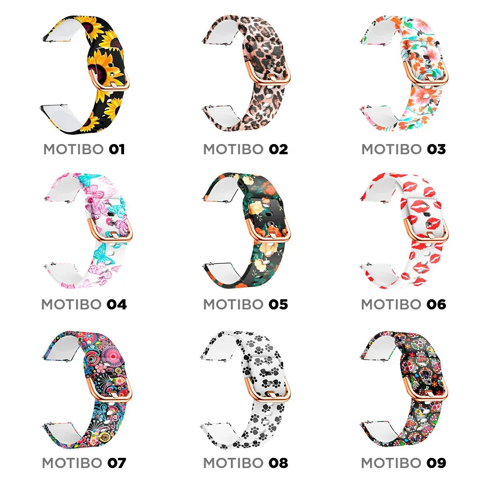 Silicone strap with pattern 22mm