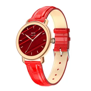 Gold case / Red leather strap