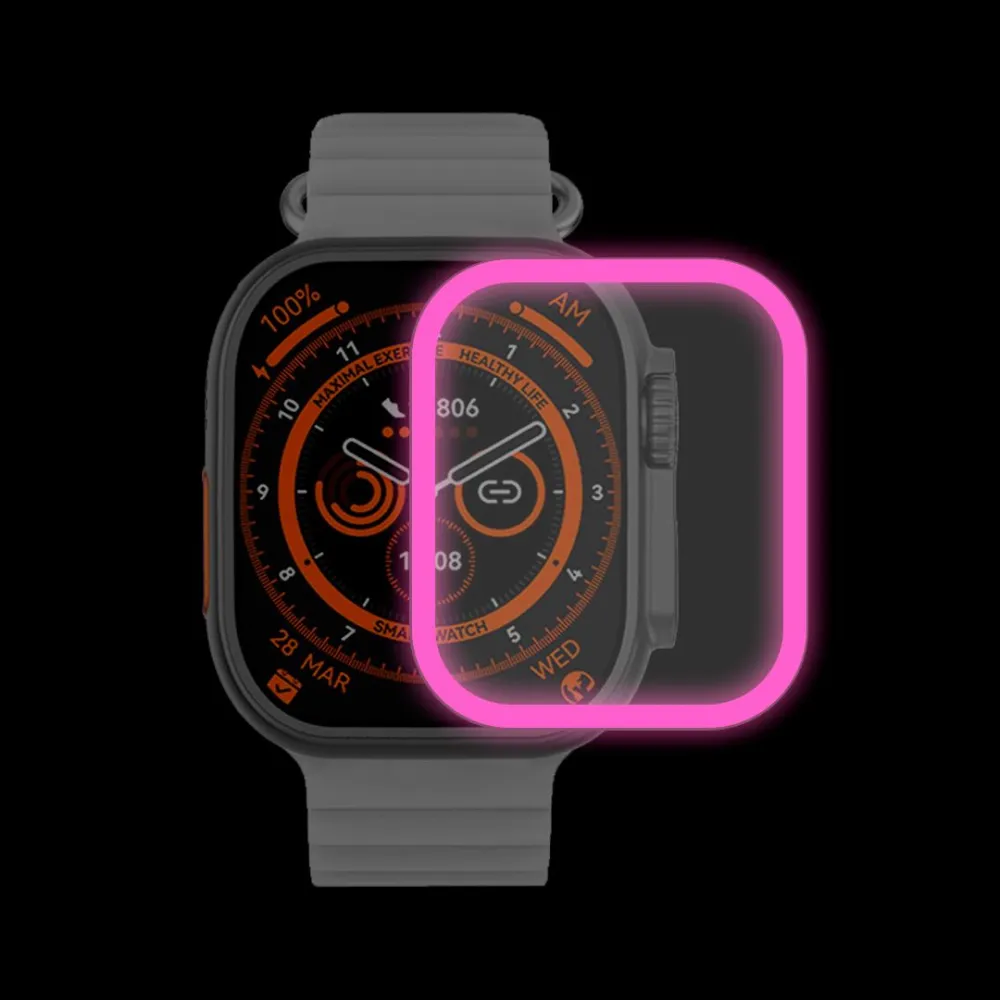 Neon screen glass 49mm