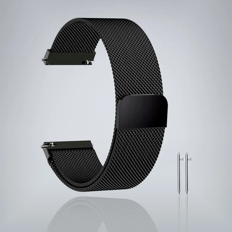 metallic strap with magnetic clasp 22mm