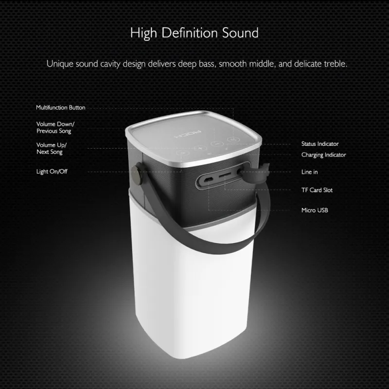waterproof bluetooth speaker - led light