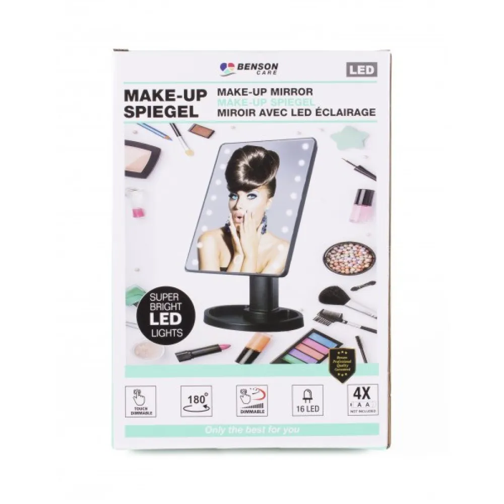 Makeup mirror with 16 LED lights