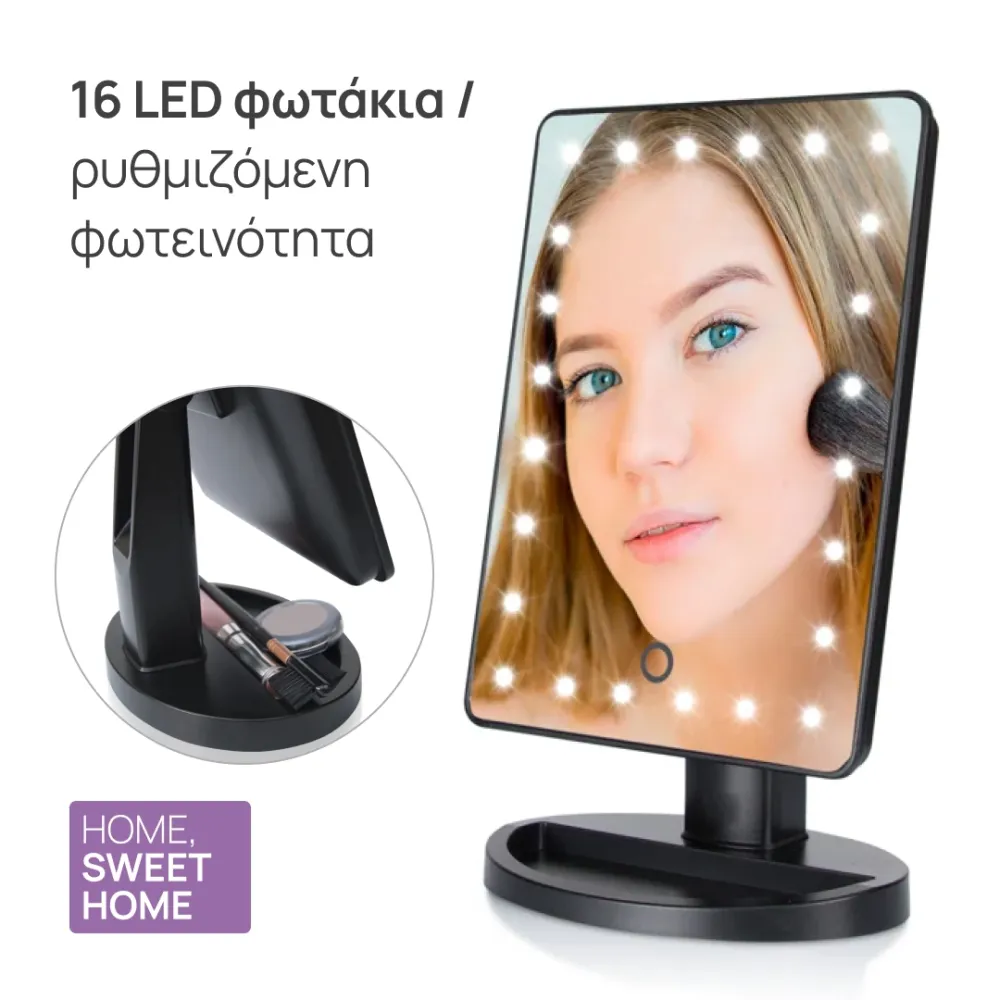 Makeup mirror with 16 LED lights