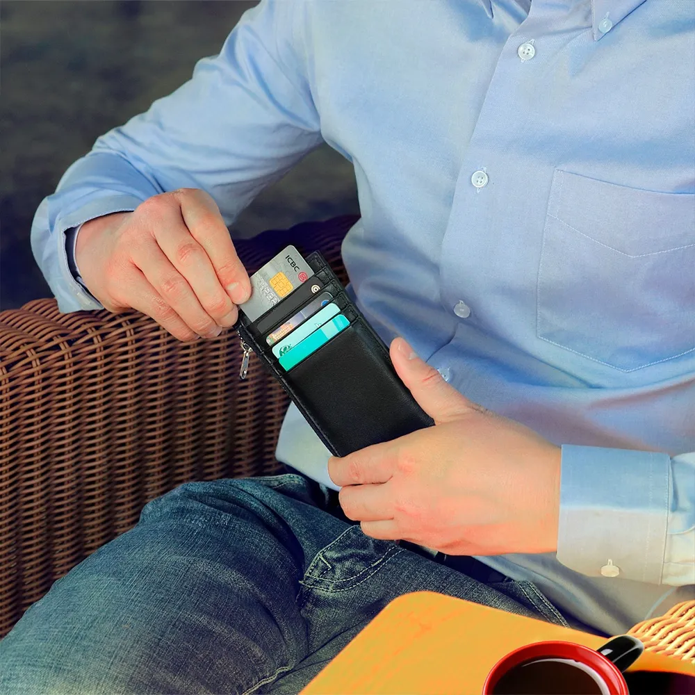 leather wallet for cards and cash