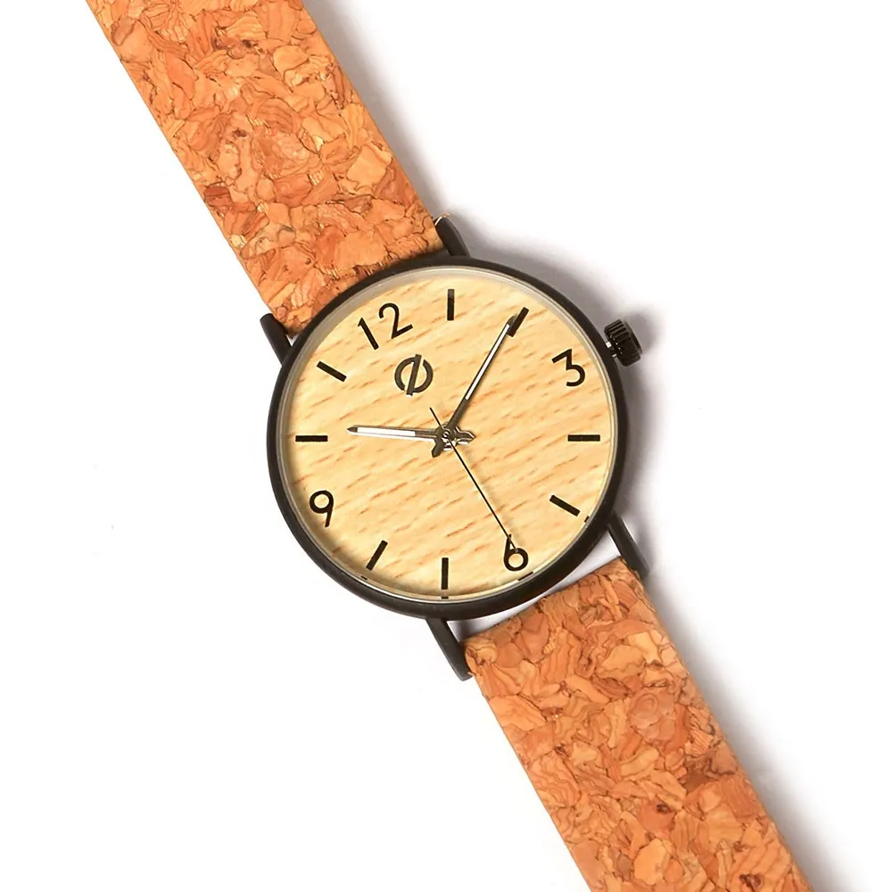 wooden watch zirro - slim black