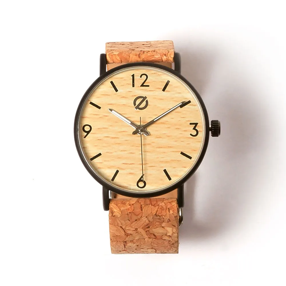 wooden watch zirro - slim black