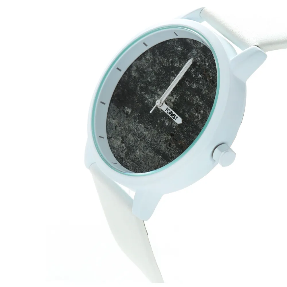 wooden watch zirro - white stone