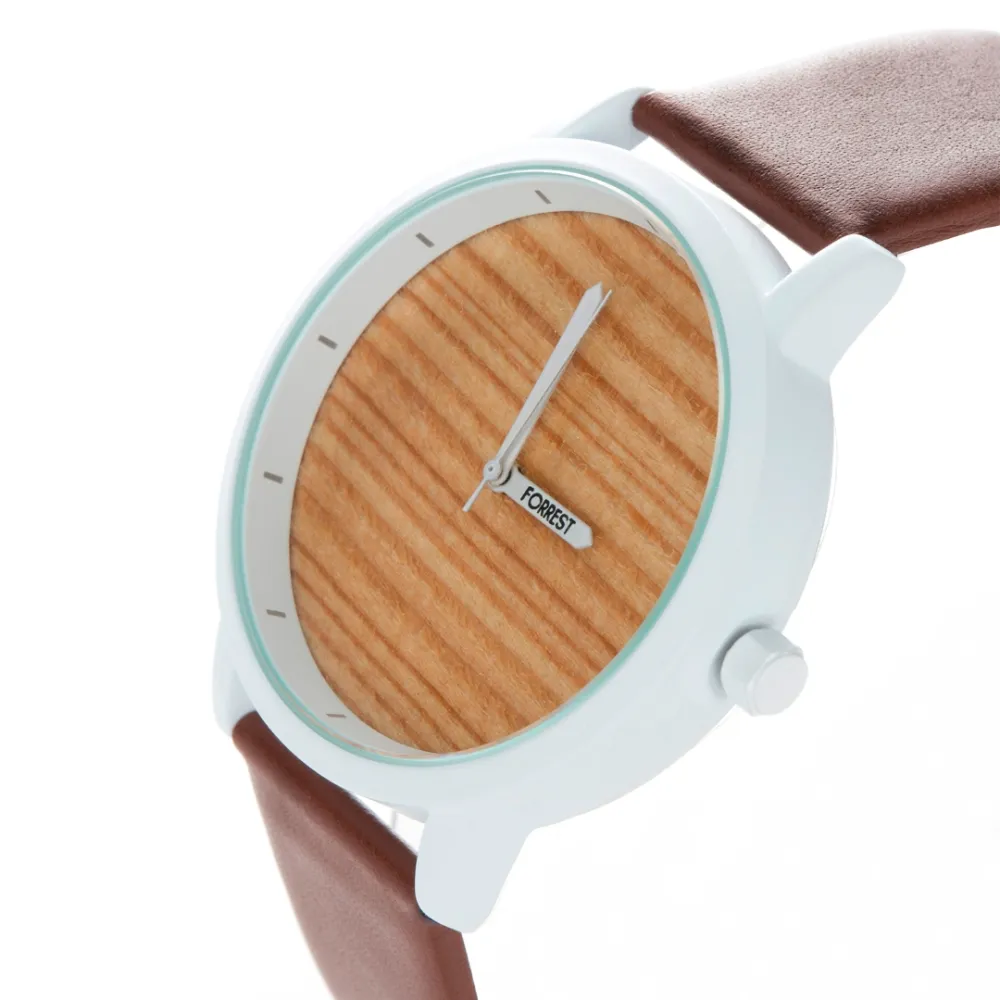 wooden watch zirro - brown wood