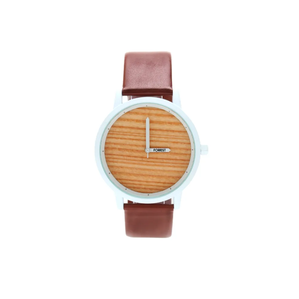 wooden watch zirro - brown wood