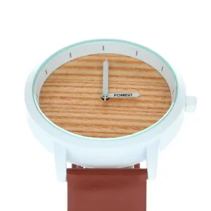 White case / brown leather strap