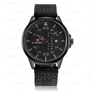 Black case / Black leather strap 