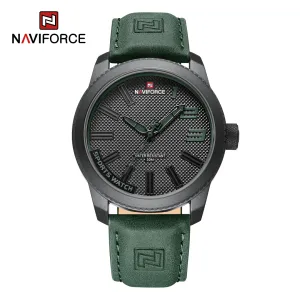 Black case / Green leather strap