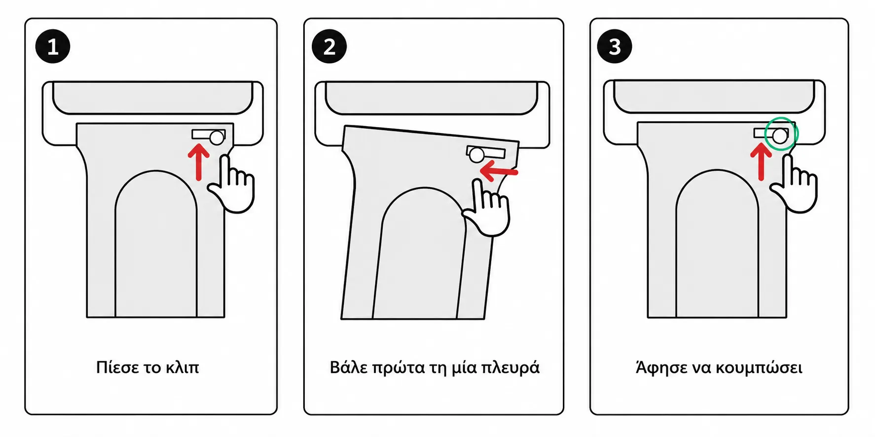 Τοποθέτηση λουριού με κλιπ